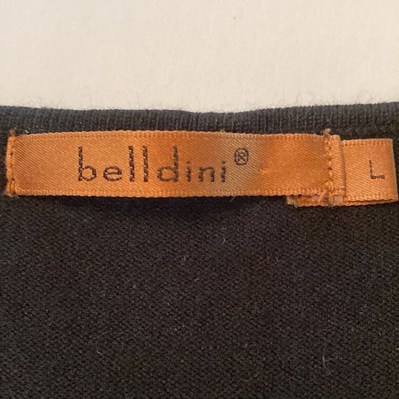 Belldini Top Knit Black Gold Pewter Sleeveless Layering Tank Top - Picture 3 of 12